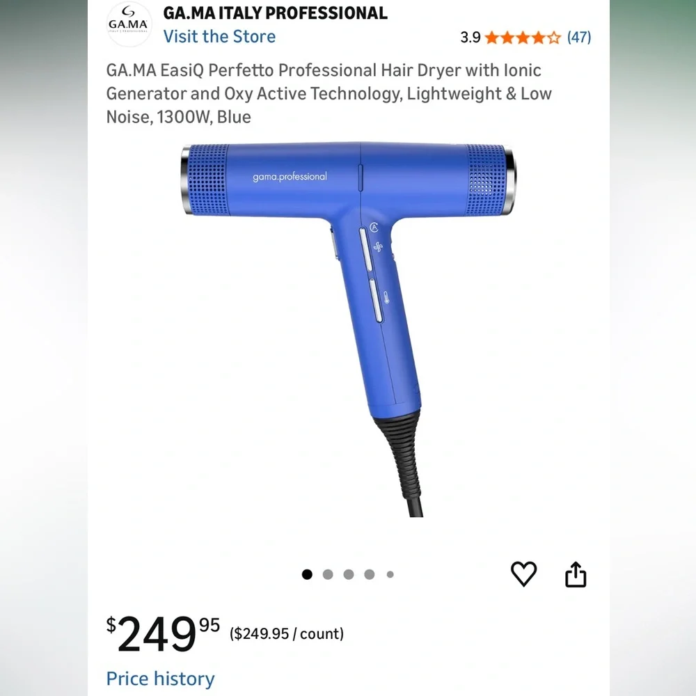 GA.MA Professional Perfetto Blue Hair Dryer - Picture 4 of 4